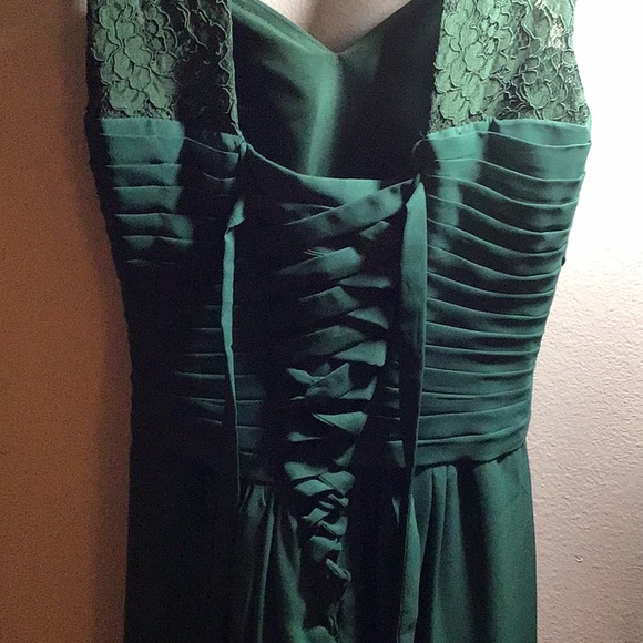 Emerald Green Lace up Princess Gown - Picture 5 of 5